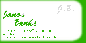 janos banki business card